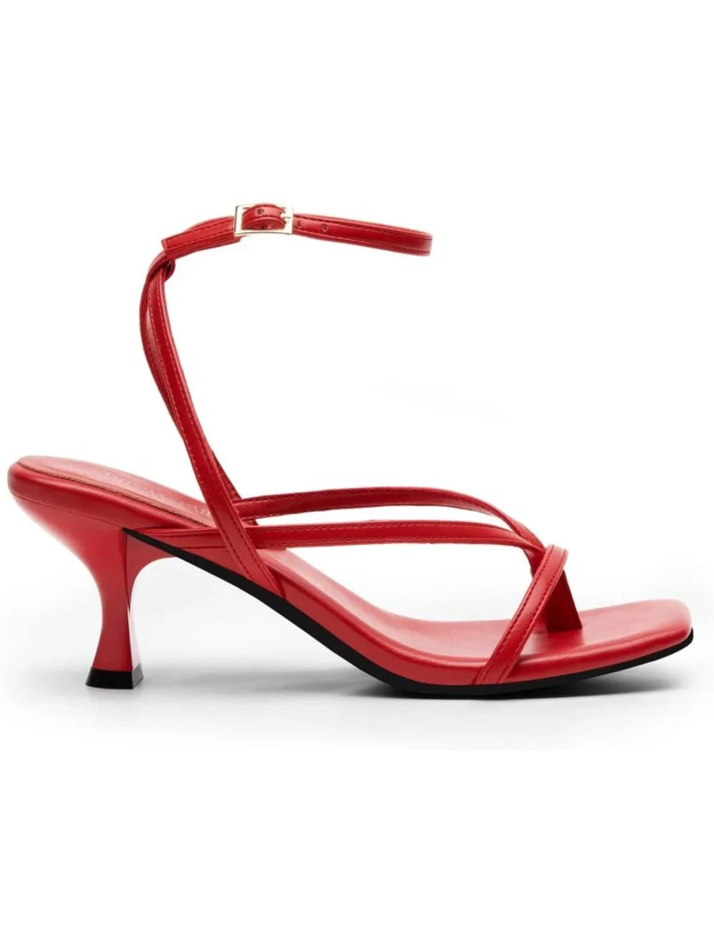 Dream Pairs Women's Red Pu Open Toe Dressy Thong Comfort Kitten Heel Sandals